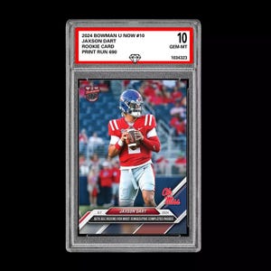 Graded 10 Jaxson Dart Ole Miss Record 2024 Bowman U Now 10 RC Rookie Card Draft