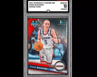 Graded 10 Paige Bueckers 90 2025 Bowman U University Chrome 1e RC Rookie Card