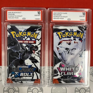 Graded 10 2025 Black Bolt & White Flare Art Set Sealed Booster Card Packs