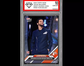 Graded 10 Caleb Williams Rookie 2024 Draft 1st Pick TOPPS NOW Card Bears RC