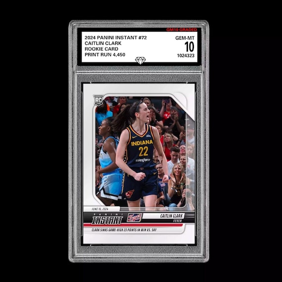 Graded 10 Caitlin Clark 72 2024 Panini Instant RC Rookie Card Indiana Fever
