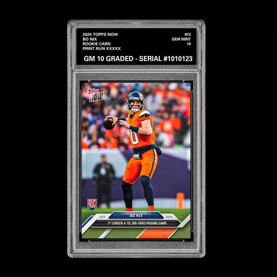 bo nix graded rookie card Graded 2024 Panini Donruss Bo Nix #TR38 The Rookies Rookie Football Card PSA 10