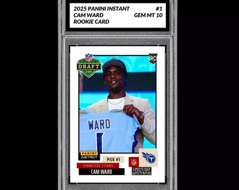 Calificado 10 Cam Ward 1 Selección del Draft Tennessee Titans 2025 Panini Instant RC Novato