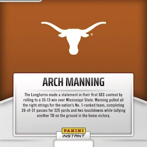 Graded 10 Arch Manning Rc 2024-25 Panini Instant Nil Ncaa Amc Texas Rookie Karte Bild 4