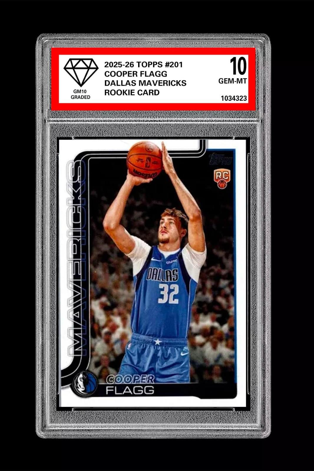 Graded 10 Cooper Flagg Rookie Rc 2025-26 Topps 201 Basketball