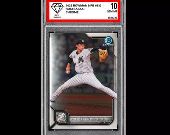 2022 Bowman Chrome Npb Roki Sasaki Dodgers Rookie 1St Bowman Gm 10 Graded Qty