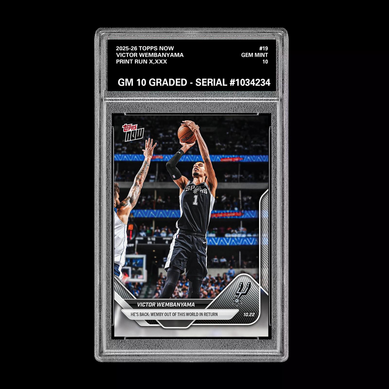 Graded 10 Victor Wembanyama 2025-26 TOPPS NOW 19 Basketball - Etsy