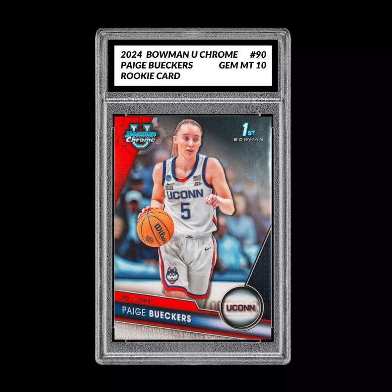 Graded 10 Paige Bueckers 90 2025 Bowman U University Chrome 1st RC Rookie Card image 1