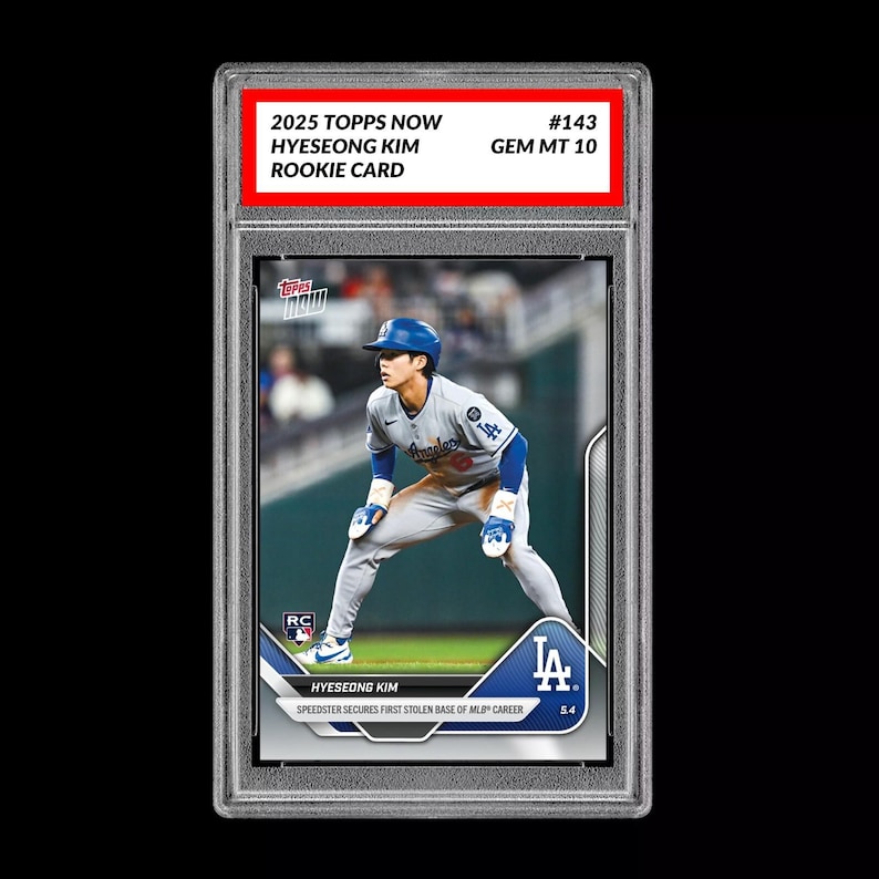 Graded 10 Hyeseong Kim 143 RC Rookie Card 2025 Topps Now 1st Stolen Base image 1