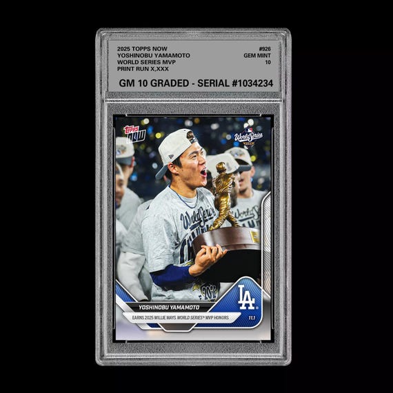 グレード10 山本由伸 ワールドシリーズMVP 2025 MLB Topps Now 926 