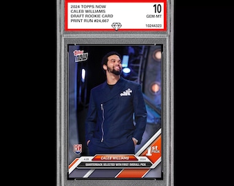 Graded 10 Caleb Williams Rookie 2024 Draft 1st Pick TOPPS NOW Card Bears RC