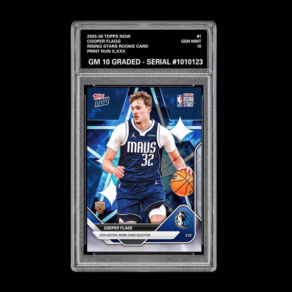 Graded 10 Cooper Flagg RC Rookie 2025-26 Topps Now 1 Dallas