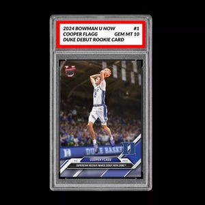 Graded 10 Cooper Flagg 1 Debut Duke RC Rookie 2024-25 Bowman U Now Card