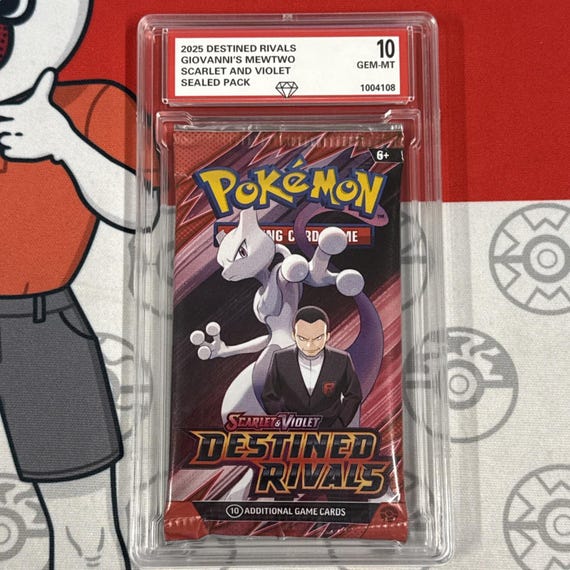 Graded 10 2025 Destined Rivals Giovanni's Mewtwo Art Sealed Booster Cards  Pack - Etsy