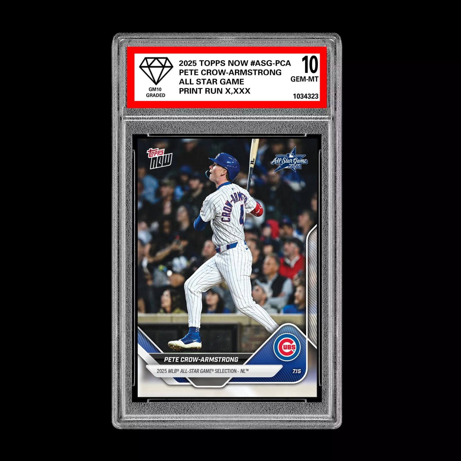 pete crow armstrong tobacco Graded 10 Pete Crow-armstrong 2025 Topps Now Asg-pca All-star Game Set