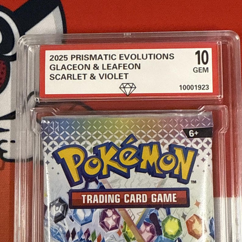 Graded 10 2025 Prismatic Evolutions Sealed Booster Cards Pack Glaceon Leafeon image 4