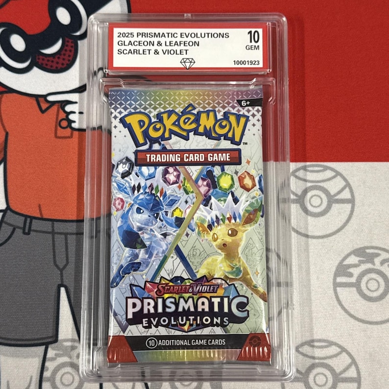 Graded 10 2025 Prismatic Evolutions Sealed Booster Cards Pack Glaceon Leafeon image 1