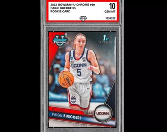 Graded 10 Paige Bueckers 90 2025 Bowman U University Chrome 1e RC Rookie Card