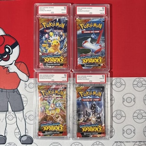 Graded 10 Full Art Set 2024 Surging Sparks Sealed Booster Pack Pikachu Latias