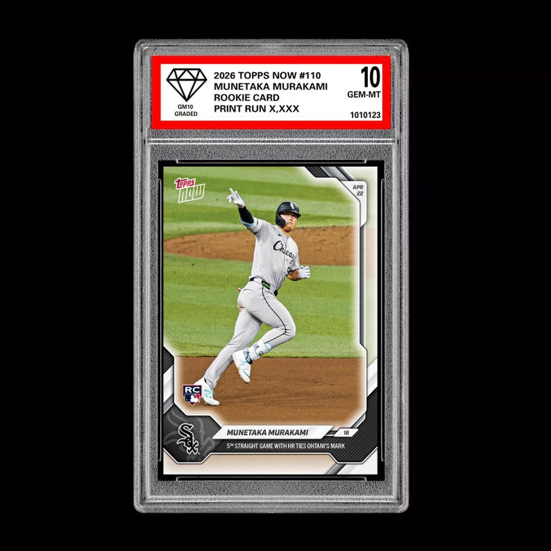 Graded 10 Munetaka Murakami Rookie Karte 110 2026 Topps JETZT White Sox PRESALE Bild 1
