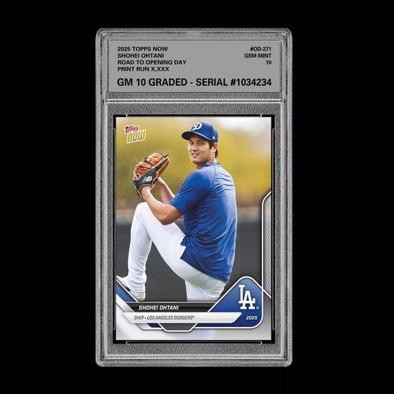 大谷翔平 2025MLB Topps Now #456 PSA10 OHTANI Graded 10 Shohei Ohtani 2025 Topps Now Road to Opening Day OD-271