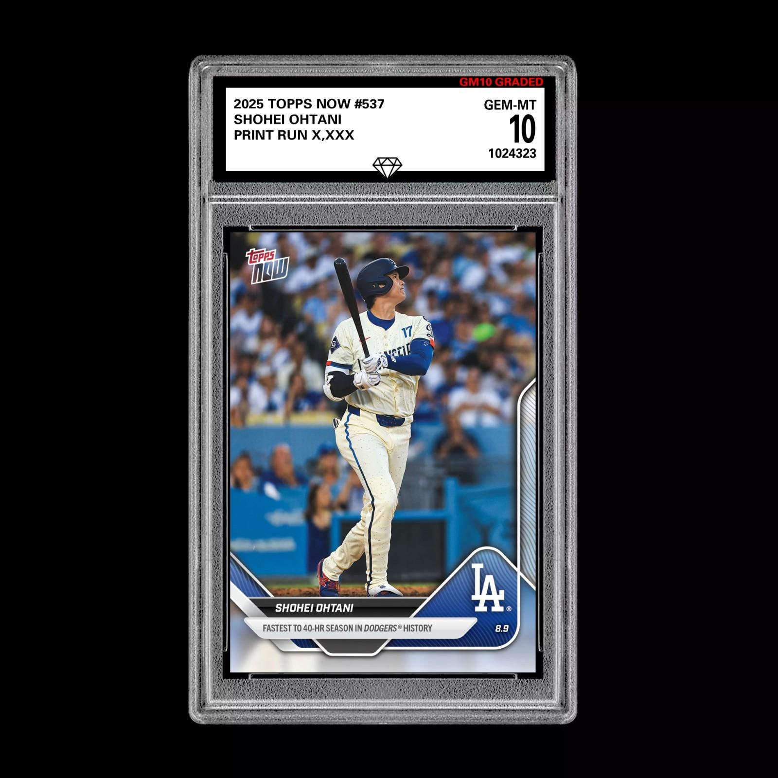 10位 大谷翔平 - 2025 Topps Now 537 ロサンゼルス・ドジャース 最速40 