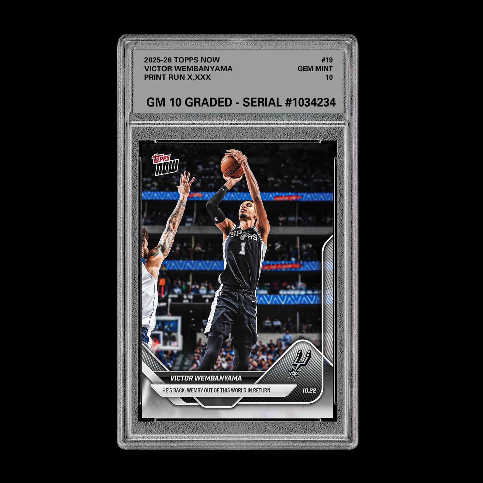 Graded 10 Victor Wembanyama 2025-26 TOPPS NOW 19 Basketball - Etsy