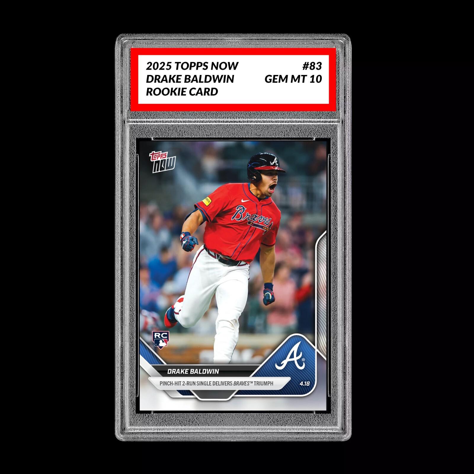 Graded 10 Drake Baldwin 2025 Topps Now *first Ever* Topps Rookie 