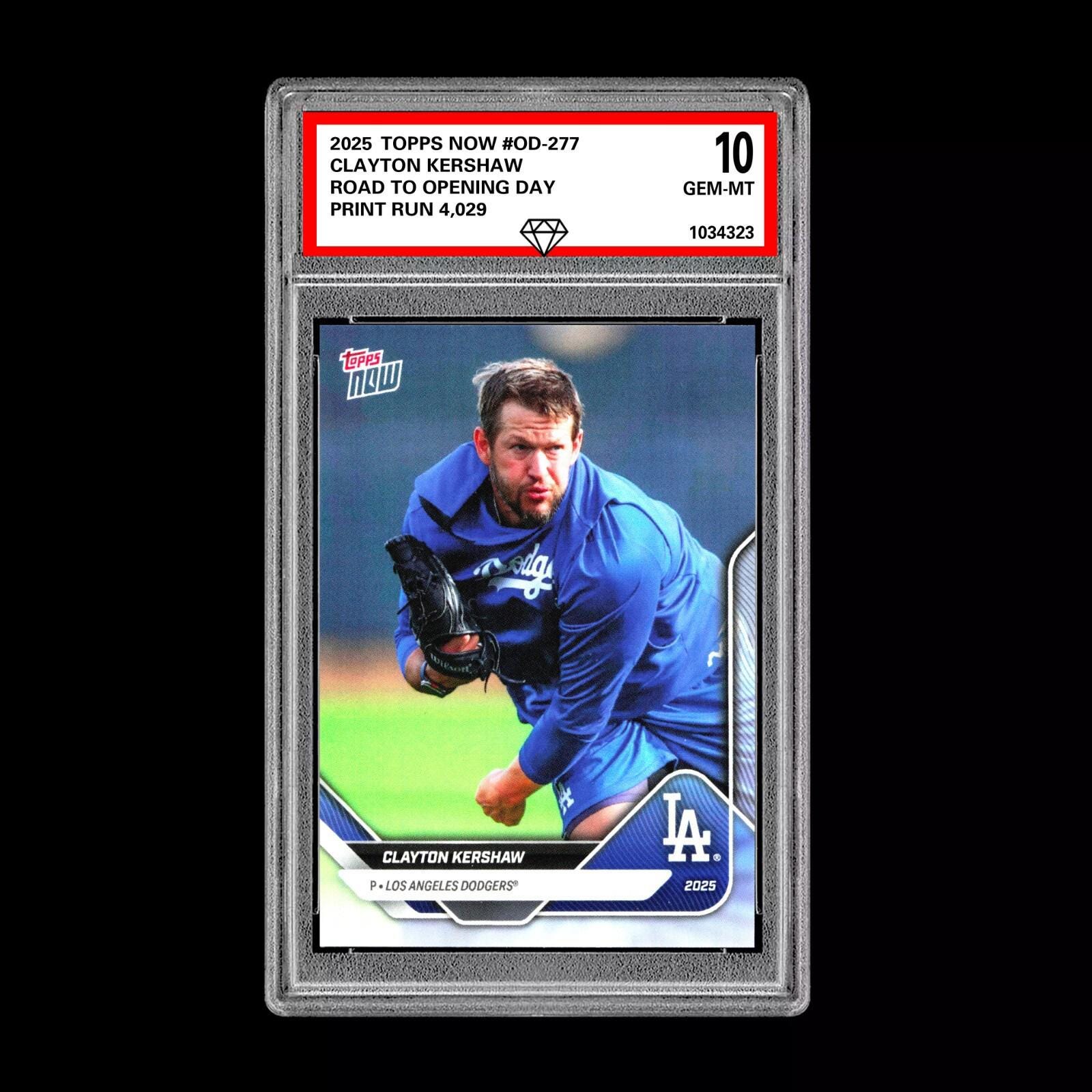 Graded 10 Clayton Kershaw SP SSP 2025 Topps Now Road to Opening 