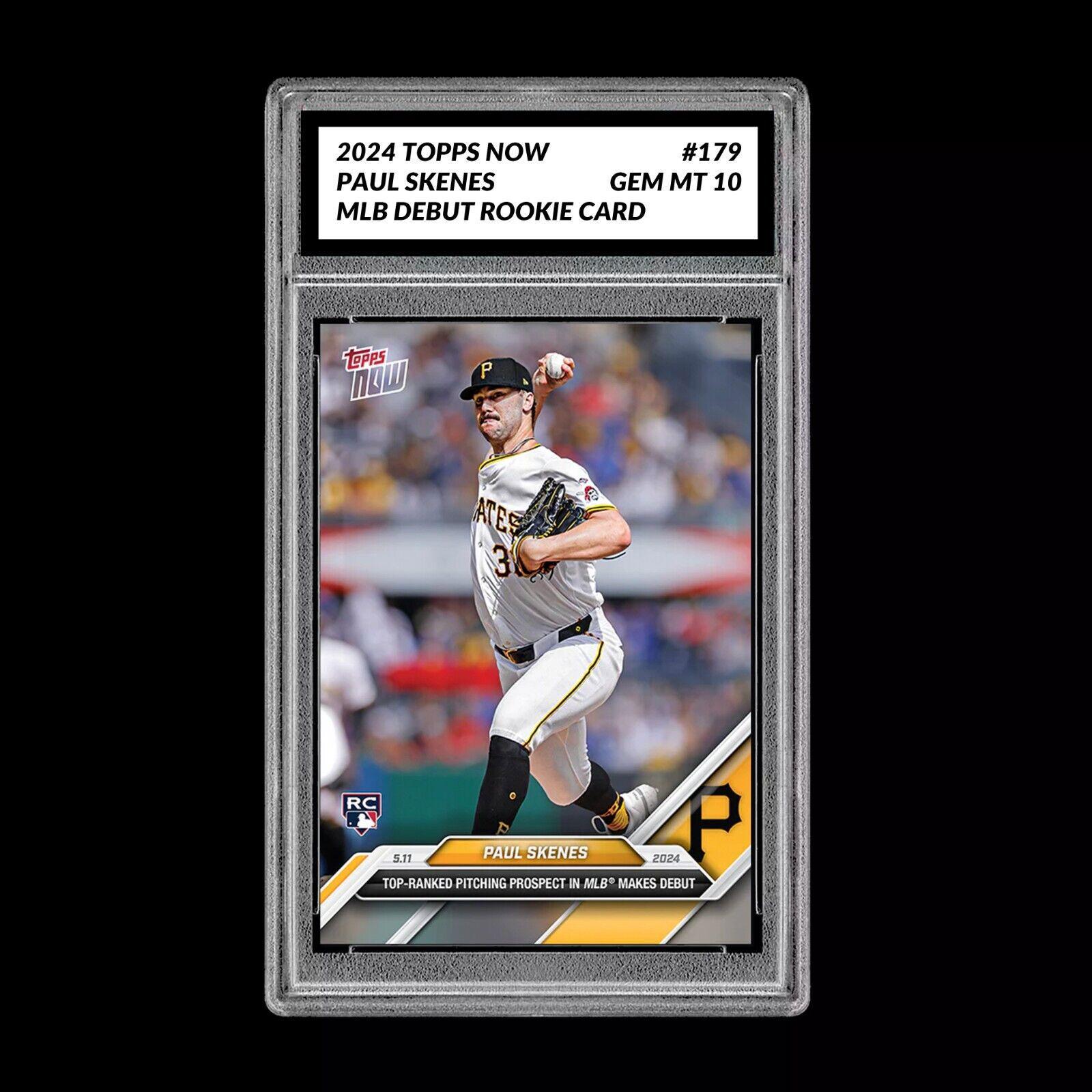 Graded 10 Paul Skenes 179 MLB Debut 2024 Topps Now RC Rookie Card 