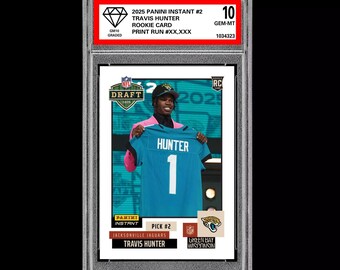 Betyg 10 Travis Hunter 2025 Panini Instant Draft Night 2 RC Rookie JAGUARS