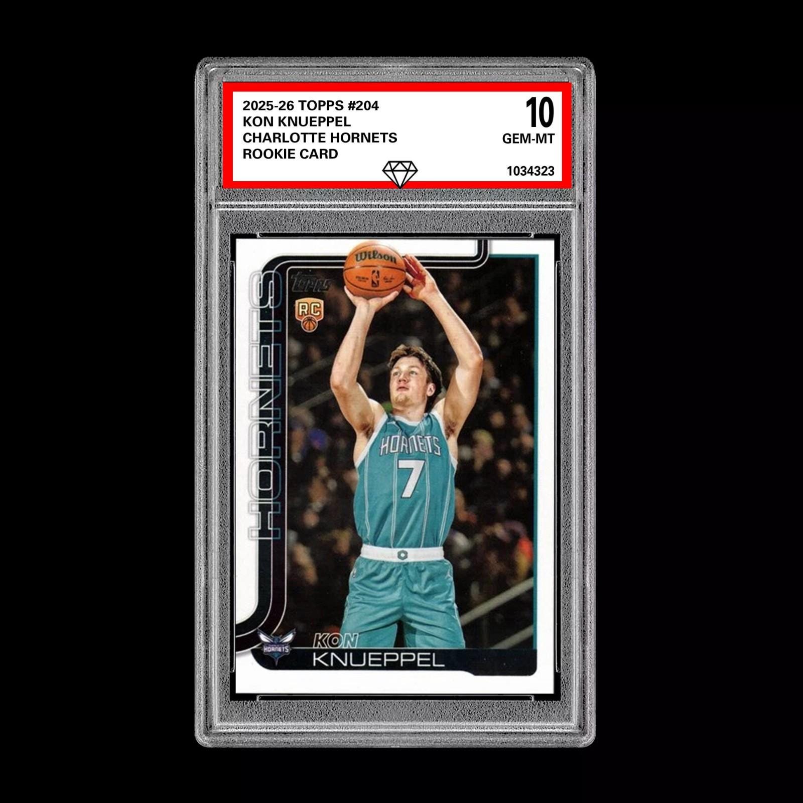 Graded 10 Kon Knueppel RC 2025-26 Topps 204 Charlotte Hornets - Etsy