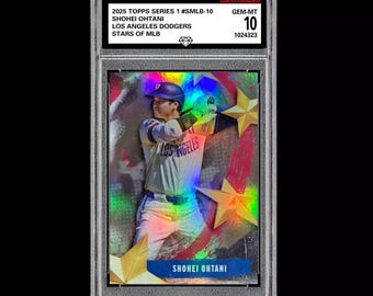 Abgestuft auf 10 Shohei Ohtani 2025 Topps Serie 1 Stars of MLB Insert Dodgers SMLB-10