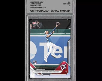 Graded 10 James Wood Rc Rookie 2025 Mlb Topps Now Nationals Card 44