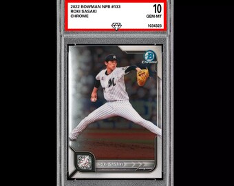 2022 Bowman Chrome Npb Roki Sasaki Dodgers Rookie 1St Bowman Gm 10 Graded Qty