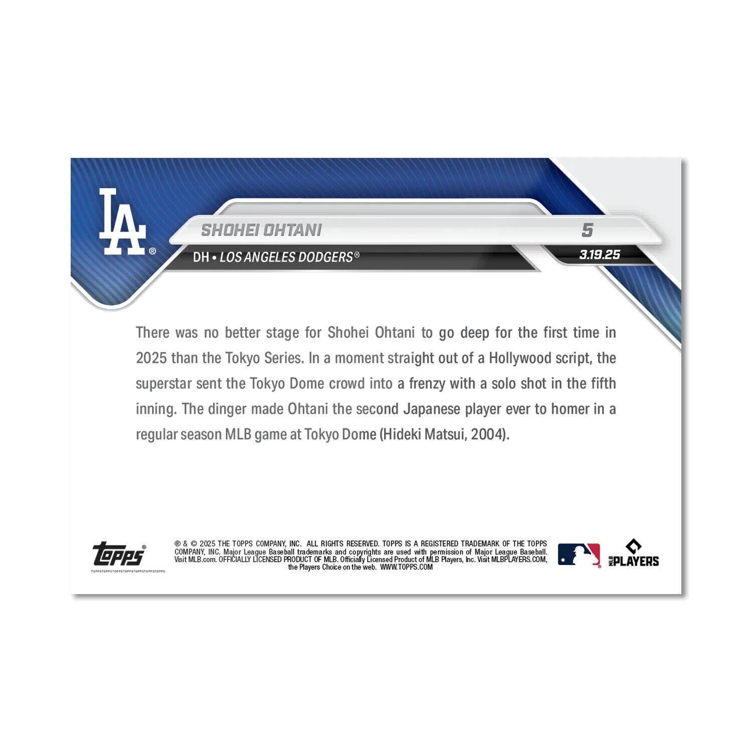 PSA 10 大谷翔平 東京シリーズ MLB ジャパン 2025 Topps NOW カード 5