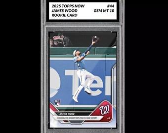 Graded 10 James Wood Rc Rookie 2025 Mlb Topps Now Nationals Card 44