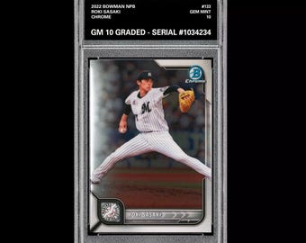 2022 Bowman Chrome Npb Roki Sasaki Dodgers Rookie 1St Bowman Gm 10 Graded Qty