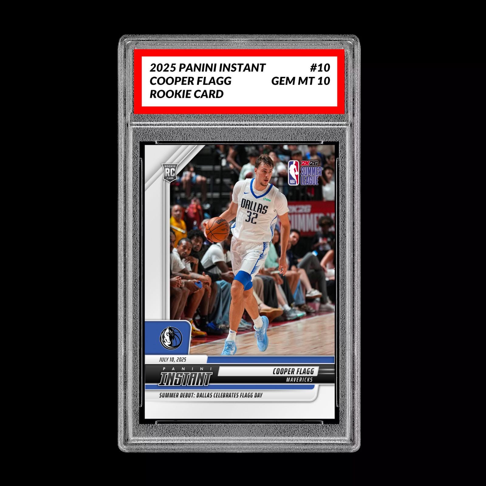 Graded 10 Cooper Flagg 2025 Panini Instant 10 RC Dallas DEBUT Mavs