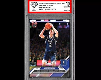 Graded 10 Cooper Flagg 2024-25 Bowman U Now Basketball Card 51 Rc Rookie