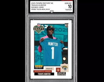 Betyg 10 Travis Hunter 2025 Panini Instant Draft Night 2 RC Rookie JAGUARS