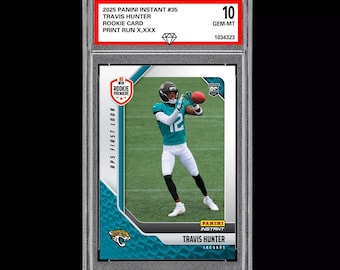 Travis Hunter 35 RC Rookie 2025 Panini Instant NFL Rps Premiere - Calificación 10