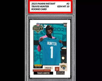 Betyg 10 Travis Hunter 2025 Panini Instant Draft Night 2 RC Rookie JAGUARS