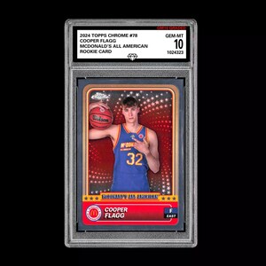 Graded 10 2024 COOPER FLAGG Topps Chrome RC Rookie McDonald’s All American 78