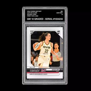 Graded 10 Caitlin Clark 89 RC Rookie Card 2024 Panini Instant Indiana Fever