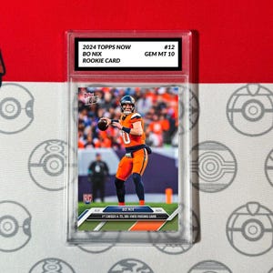 Classificato 10 Bo Nix 12 2024 Topps Now RC Rookie 4-TD 300-Yard Passing Card immagine 1