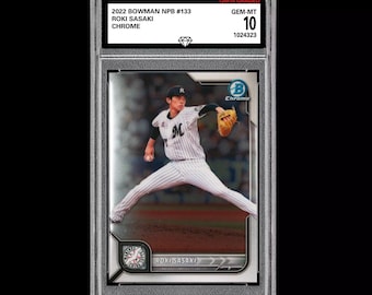 2022 Bowman Chrome Npb Roki Sasaki Dodgers Rookie 1St Bowman Gm 10 Graded Qty