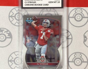 Graded 10 2022 Bowman University Chrome - 100 C.J. Stroud (RC) Rookie Texans