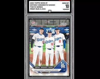 Graded 10 Shohei Ohtani Roki Sasaki Yamamoto RC 2025 Topps NOW Card 7 -