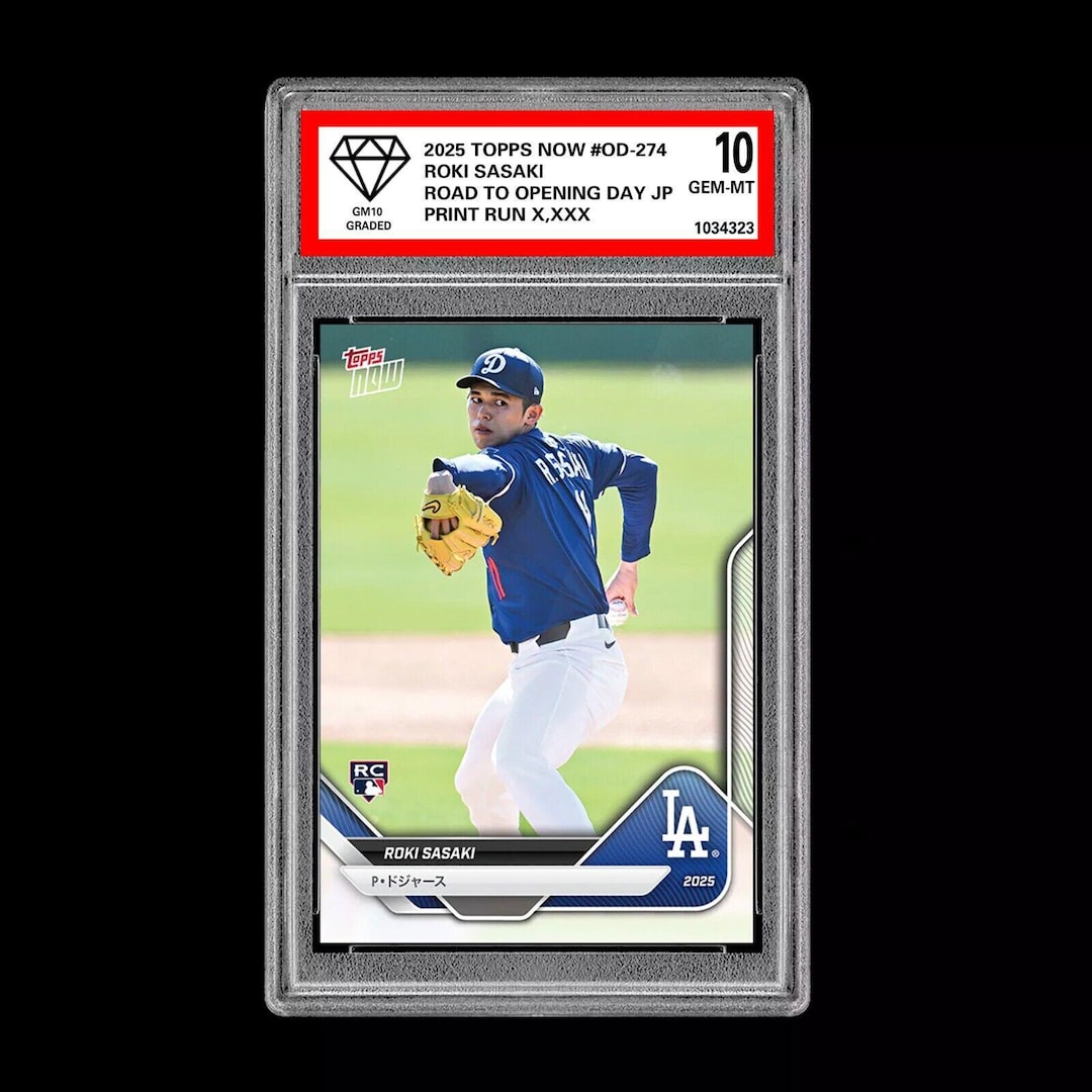 Graded 10 Roki Sasaki RC Japan 2025 Topps Now Road to Opening Day